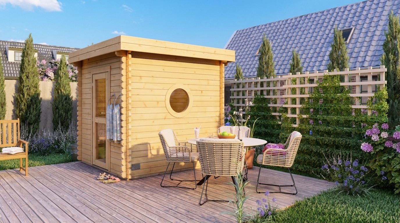 Oreo Outdoor Garden Sauna 2.4m x 2.4m (45mm) - Image 3