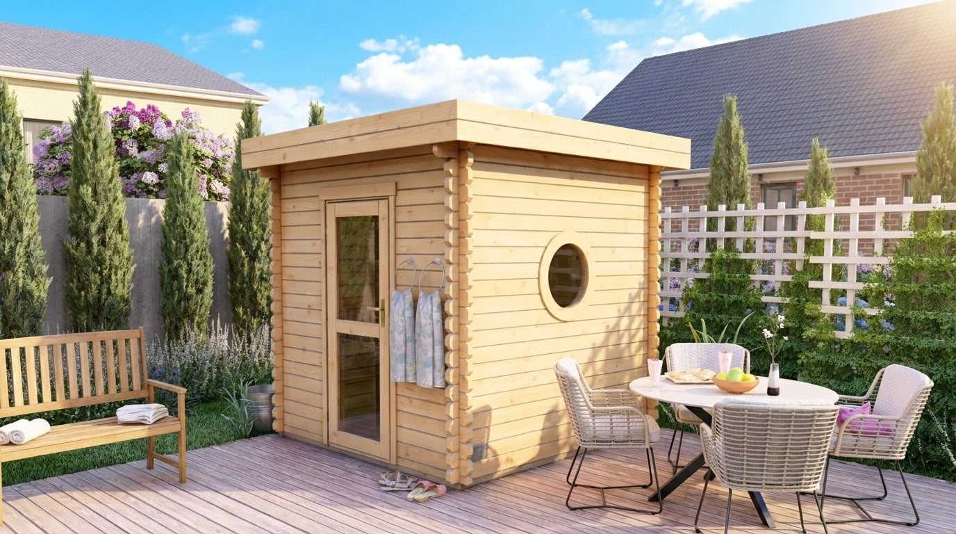 Oreo Outdoor Garden Sauna 2.4m x 2.4m (45mm) - Image 2