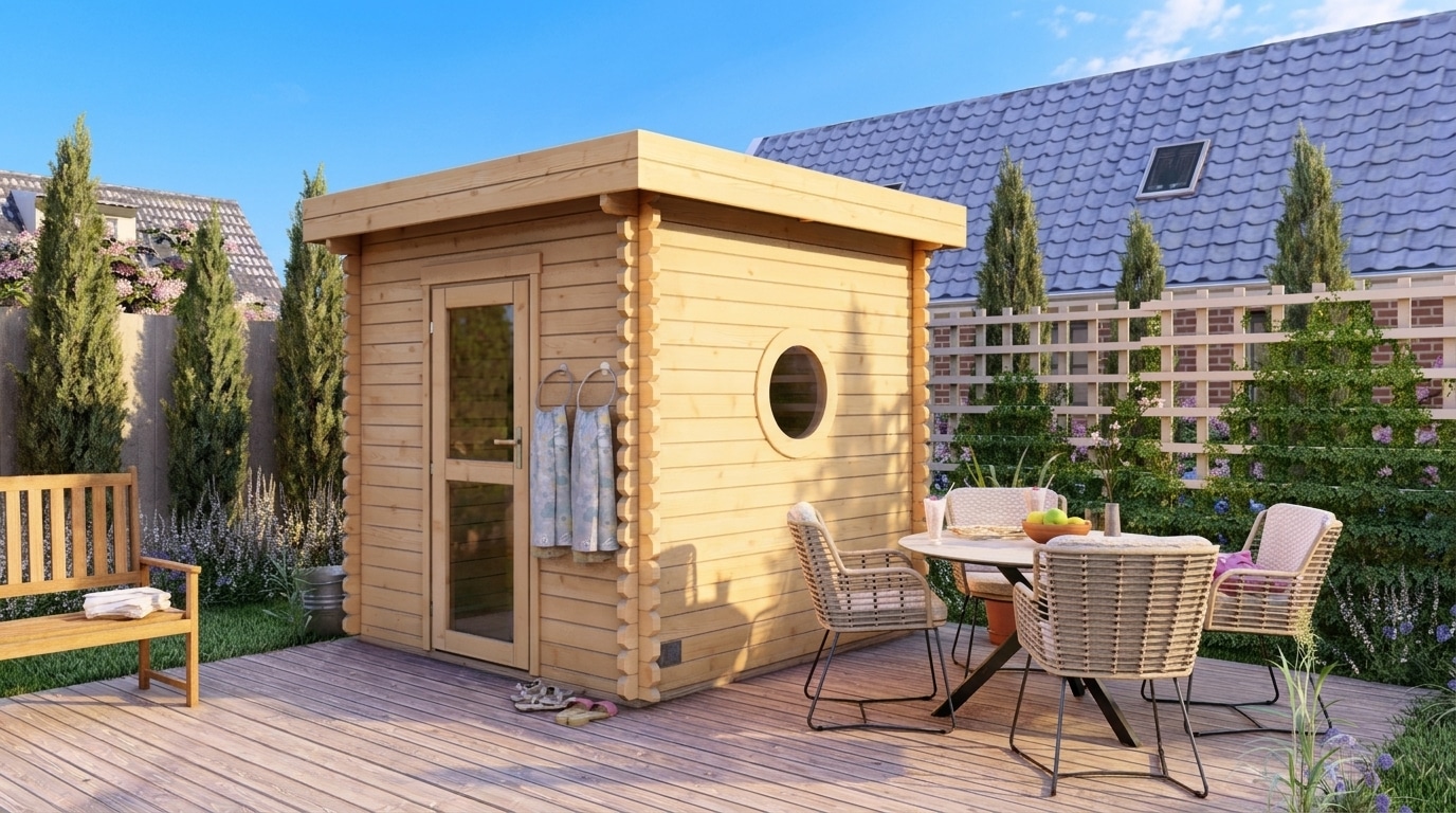 Oreo Outdoor Garden Sauna 2.4m x 2.4m (45mm)