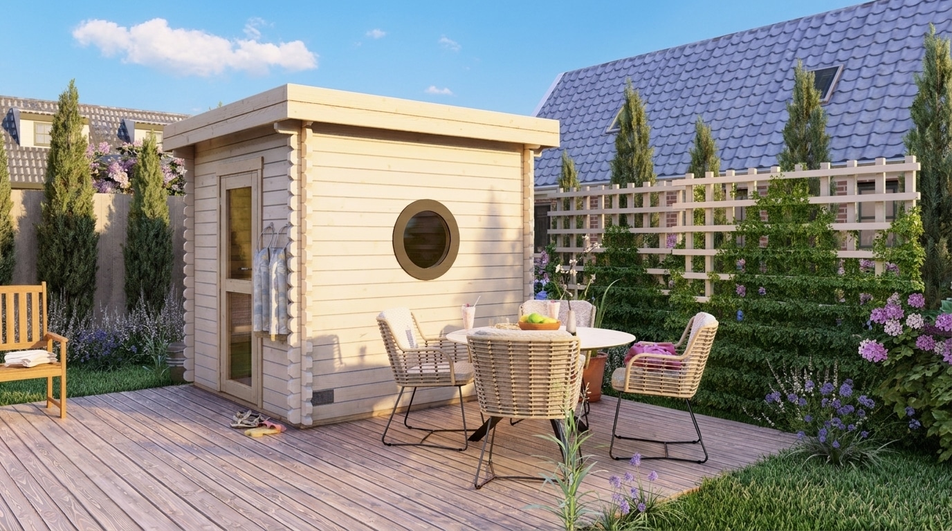 Oreo Outdoor Garden Sauna 2.4m x 2.4m (45mm) - Image 4