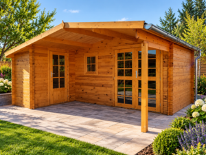 Garden Office Log Cabin L shape Grace 5.1mx4.8m (40mm)