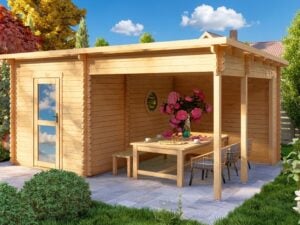 Mel Outdoor Garden Sauna with Gazebo 5.1m x 3.6m
