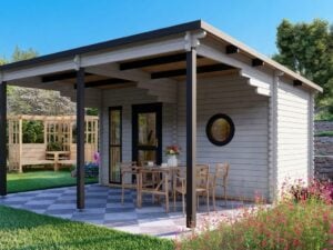 Garden Outdoor Sauna with side porch WilloPro 5.1m x 4.8m