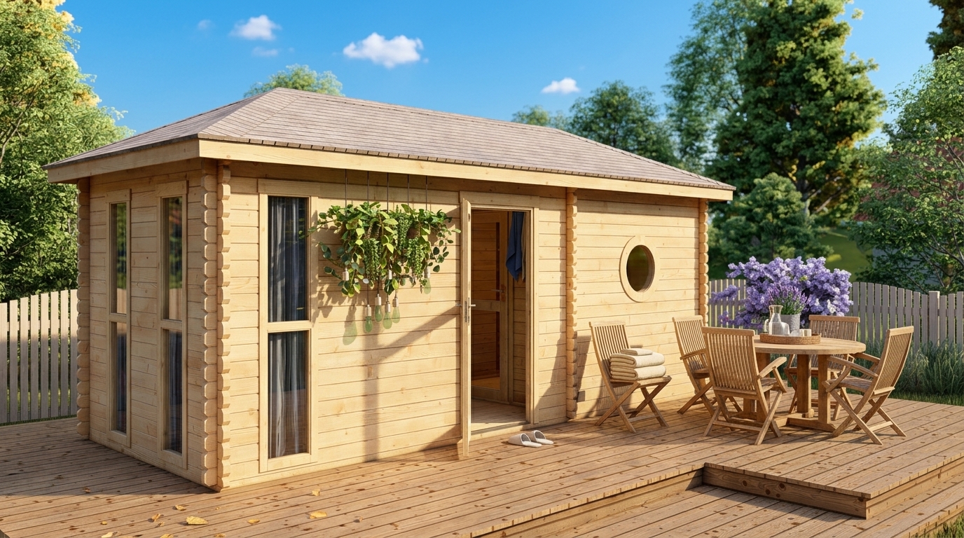 YorkPro Garden Outdoor Sauna 5.8m x 2.4m