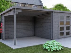 Log Cabin Niklasso with Side Porch 3m x 2.4m+3m (28mm)