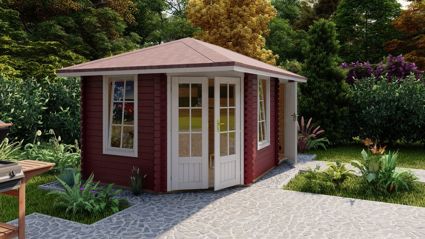 Emma Corner Log Cabin 4.5m x 3m (28mm)