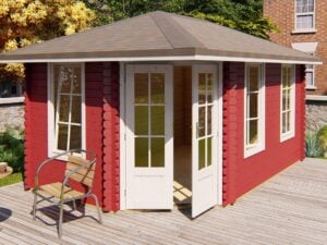 Reem2 Corner Log Cabin 4.5m x 3m (28mm)