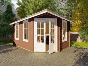 Reem1 Corner Log Cabin 4.5m x 3m (28mm)