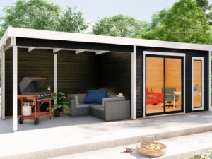 Garden Office with Gazebo VegasProMax 3.6m x 2.45m+3.6m (28mm)