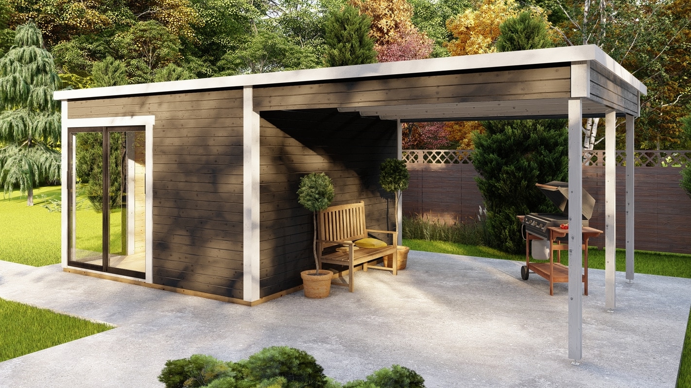 Garden Office with Side Porch CalixProMax 3.6m x 3.7m+3.6m (45mm) - Image 9