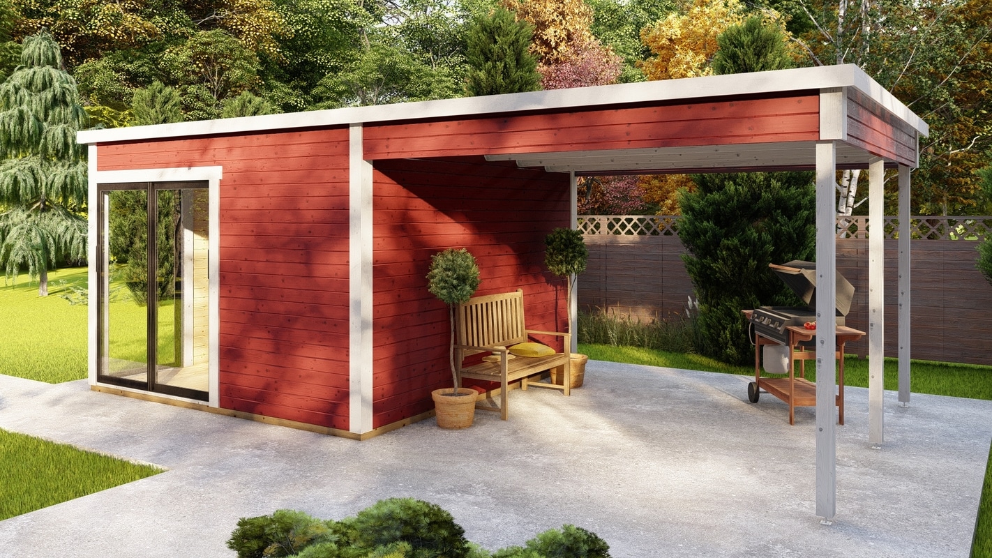 Garden Office with Side Porch CalixProMax 3.6m x 3.7m+3.6m (45mm) - Image 7
