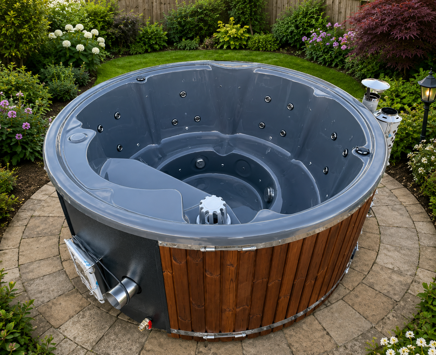 AcrylA Oakmere Acrylic Hot Tub with integrated stove - Image 2