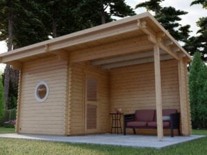 Garden Outdoor Sauna with side porch Norah 5.1m x 2.4m