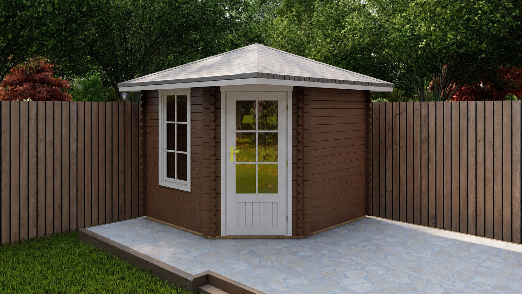 DanPro1 Corner Log Cabin 2.6m x 2.6m (40mm)